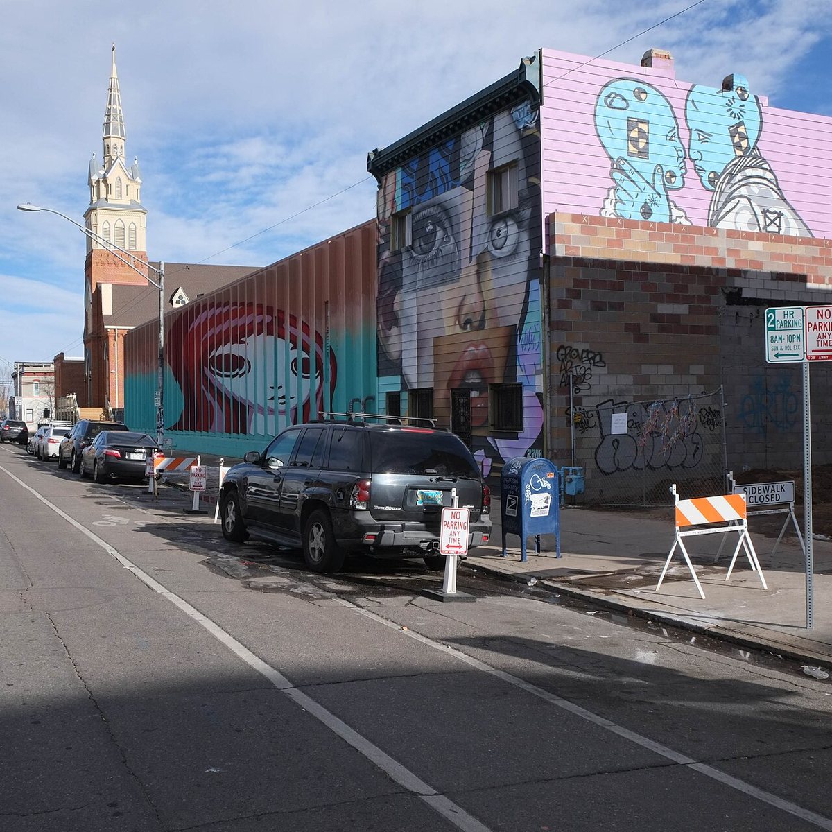 a large mural in the RiNo arts district