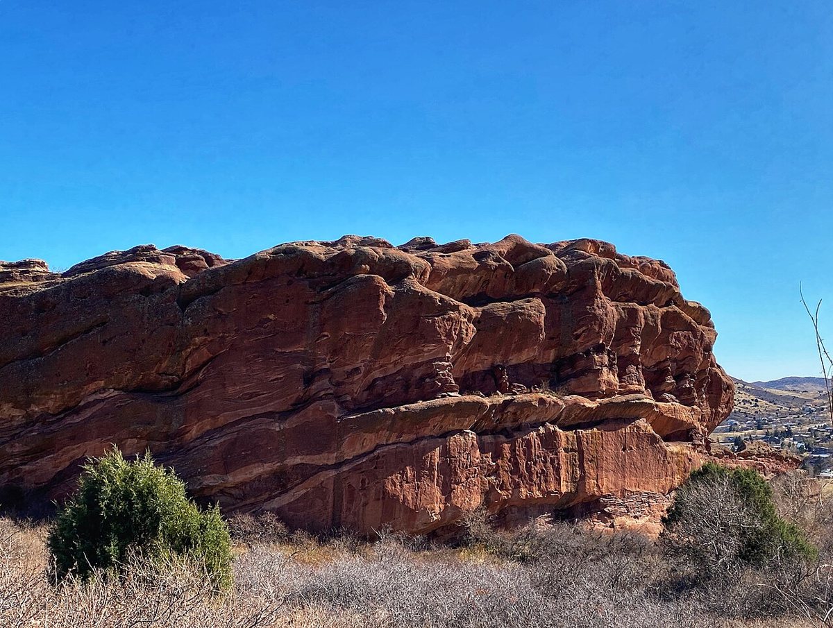 Red Rocks Amphitheatre sandstone formations at sunrise near Denver