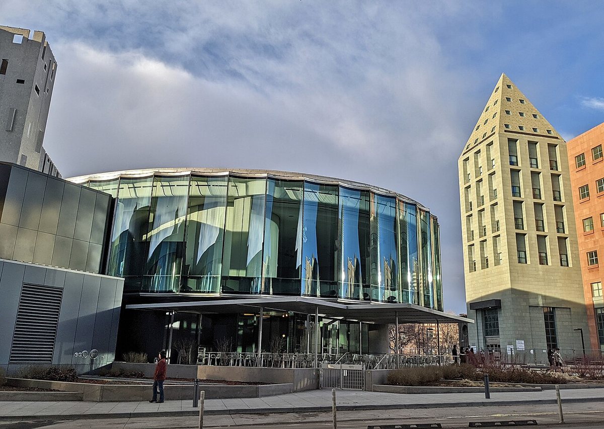 The angular titanium-paneled exterior of the Denver Art Museum