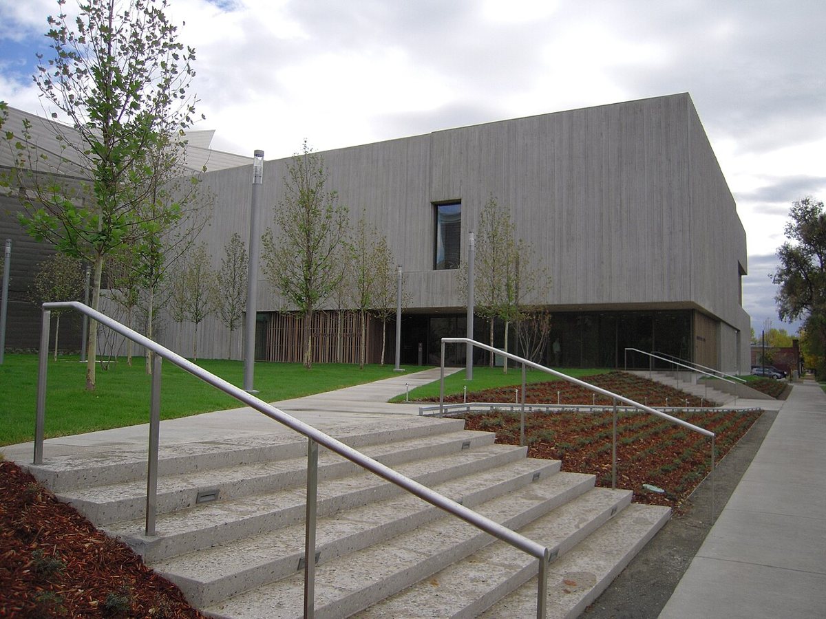 interior gallery of the Clyfford Still Museum showing large abstract canvases under diffused natural light